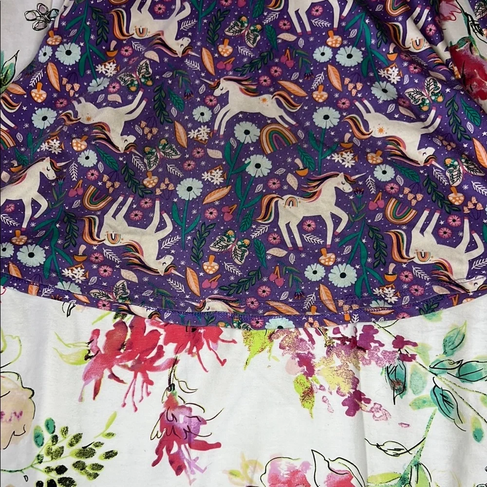 Unicorn Print Purple Dress